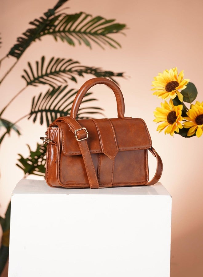 Poorak Brown Sling Bag Stylish & Trendy along with Detachable strap for Girls & Women - Image 2